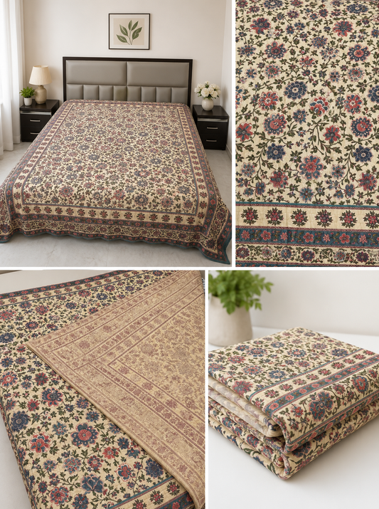 Hand Block Printed Jaipuri Razai | 100% Cotton Reversible Quilt | Soft Lightweight All-Season Bedding | Handmade in India