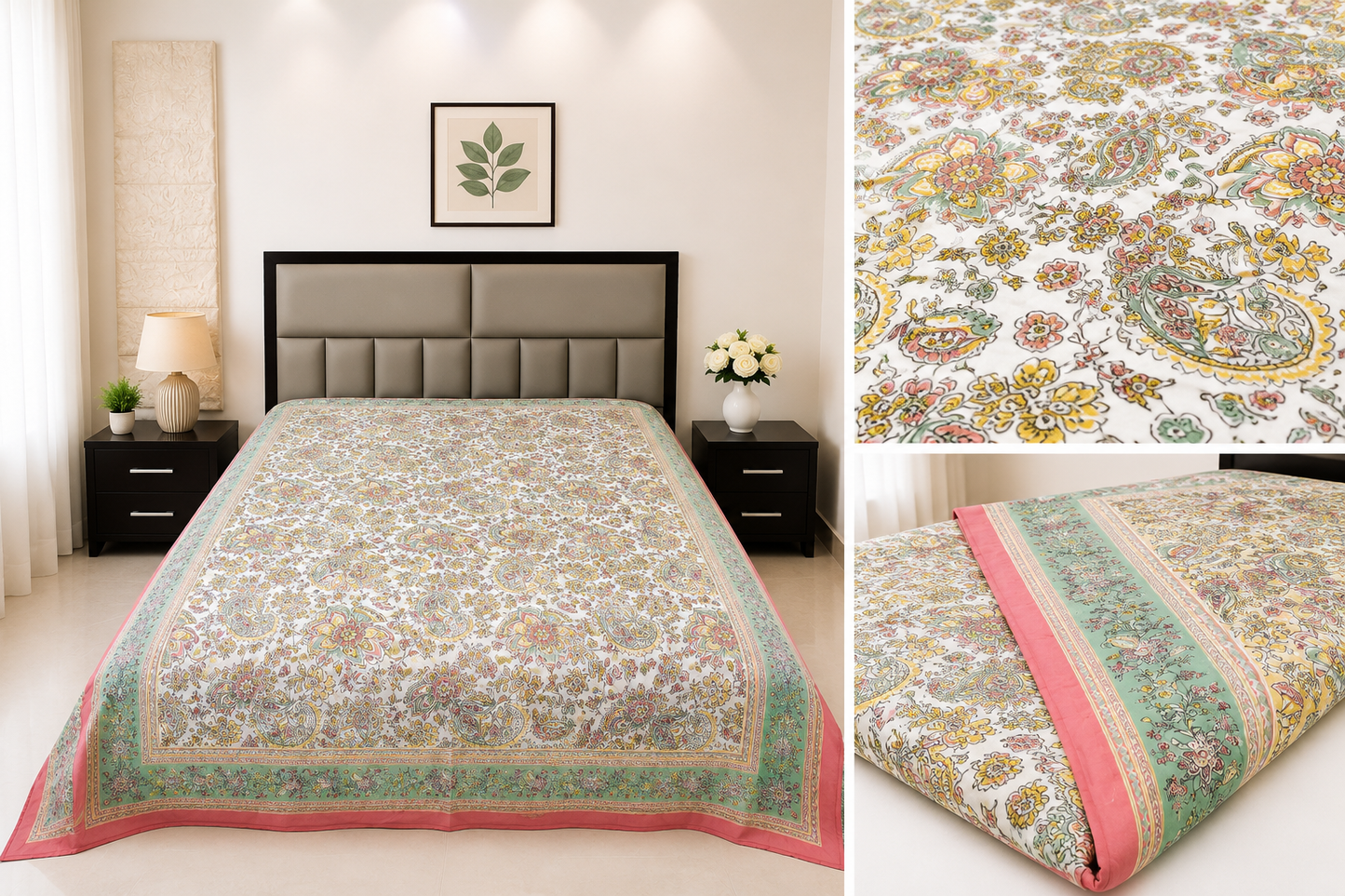 Vintage Paisley & Floral Cotton Quilt